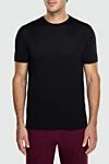 Cesare di Napoli Black cotton T-shirt for men - 100% cotton. Country of manufacture: Italy. Care: specialized cleaning - photo 3