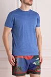 Cesare di Napoli Blue cotton T-shirt for men - 100% cotton. Country of manufacture: Italy. Care: specialized cleaning - photo 3