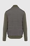 Men's cardigan made of wool and polyester green Cesare di Napoli - Combined fabric. 100% wool, 100% polyester. Closure: Zipper. Two side pockets. Country of manufacture: Italy. Care: specialized cleaning - photo 6