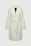 Blancha White fur coat made of natural fur for women - natural fur. belt. two side pockets. Country of manufacture: Italy. Care: specialized cleaning - photo 1