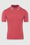 Corneliani Cotton polo red for men - Contrasting lines on cuffs and collar. 100% cotton. Buttons. Country of manufacture: Italy. Care: specialized cleaning - photo 1