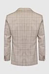 Men's beige silk jacket Corneliani - check pattern. 100% silk. two buttons. two inside, two side, chest pocket. Country of manufacture: Italy. Care: specialized cleaning - photo 6