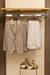 Corneliani Men's beige silk jacket - check pattern. 100% silk. two buttons. two inside, two side, chest pocket. Country of manufacture: Italy. Care: specialized cleaning - photo 7