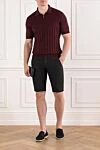 Шорты из хлопка и льна синие мужские Corneliani - 73% хлопок, 26% лен, 1% эластан. молния, пуговица. два боковых кармана, два кармана сзади. Страна производитель: Италия. Уход: специализированная чистка - фото 2