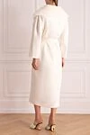 White wool and fur coat for women Heresis - fur. wool, natural fur. belt. two side pockets. Country of manufacture: Italy. Care: specialized cleaning - photo 4