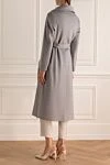 Gray wool coat for women Heresis - 100% wool. belt. two side pockets. Country of manufacture: Italy. Care: specialized cleaning - photo 4