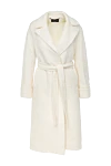 Heresis Alpaca and wool coat for women white - 52% alpaca, 48% wool. belt. two side pockets. Country of manufacture: Italy. Care: specialized cleaning - photo 1