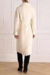 Alpaca and wool coat for women white Heresis - 52% alpaca, 48% wool. belt. two side pockets. Country of manufacture: Italy. Care: specialized cleaning - photo 4