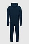 Cesare di Napoli Men's sports suit made of wool, viscose and cashmere, blue - Velvet front, contrast trim. Hood. 45% wool, 30% viscose, 25% cashmere. Closure: Zipper. Four side pockets. Country of manufacture: Italy. Care: specialized cleaning - photo 5