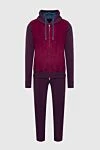 Cesare di Napoli Men's sports suit made of wool, viscose and cashmere, burgundy - Velvet front, contrast trim. Hood. 45% wool, 30% viscose, 25% cashmere. Closure: Zipper. Four side pockets. Country of manufacture: Italy. Care: specialized cleaning - photo 1