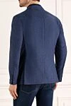 Jacket blue for men Lubiam - cage. 30% cotton, 65% wool, 5% silk. two buttons. two inside, two side, chest pocket. Country of manufacture: Italy. Care: specialized cleaning - photo 4