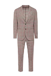 Lubiam Beige wool suit for men - Slit, checkered pattern. 100% wool. Closure: Buttons, hook. Chest pocket, two flap pockets. Three pockets. Two side pockets, two back pockets with buttons. Lining: 100% cupro. Country of manufacture: Italy. Care: specialized cleaning - photo 1