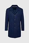 Lubiam Blue wool coat for men - 100% wool. Buttons. Two side pockets, two inside pockets. Lining: 100% silk. Country of manufacture: Italy. Care: specialized cleaning - photo 1