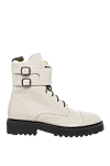 Doucal`s Women's white leather boots with chunky soles and buckles - buckles. genuine leather. Heel height: 2 centimeters. lacing. Country of manufacture: Italy. Care: specialized cleaning - photo 1