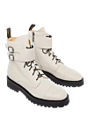 Doucal`s Women's white leather boots with chunky soles and buckles - buckles. genuine leather. Heel height: 2 centimeters. lacing. Country of manufacture: Italy. Care: specialized cleaning - photo 3