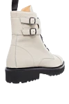 Women's white leather boots with chunky soles and buckles Doucal`s - buckles. genuine leather. Heel height: 2 centimeters. lacing. Country of manufacture: Italy. Care: specialized cleaning - photo 4