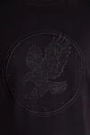Stefano Ricci Футболка з бавовни та модала чорного кольору з фактурним тисненням орла - принт логотипу. 50% бавовна, 50% модал. Країна виробник: Італія. Догляд: спеціалізоване чищення - фото 5