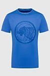 Stefano Ricci Футболка из хлопка голубая мужская - принт логотипа. 100% хлопок. Страна производитель: Италия. Уход: специализированная чистка - фото 1