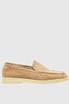 Loro Piana Beige suede loafers for women - contrasting sole. suede. Heel height: 2 cm. Country of manufacture: Italy. Care: specialized cleaning - photo 1