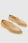 Loro Piana Beige suede loafers for women - contrasting sole. suede. Heel height: 2 cm. Country of manufacture: Italy. Care: specialized cleaning - photo 3