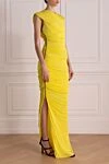 Tom Ford Yellow viscose dress for women - hidden zipper. asymmetric stripes of fabric. 100% viscose. Country of manufacture: Italy. Care: specialized cleaning - photo 3