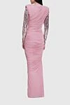 Tom Ford Pink viscose dress for women - hidden zipper. asymmetric stripes of fabric, sequins on the sleeves. 100% viscose. Country of manufacture: Italy. Care: specialized cleaning - photo 3