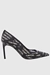 Tom Ford Women's black shoes with a logo print - logo print all over the surface. textile, leather. Heel height: 9.5 centimeters. Country of manufacture: Italy. Care: specialized cleaning - photo 1