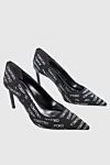 Tom Ford Women's black shoes with a logo print - logo print all over the surface. textile, leather. Heel height: 9.5 centimeters. Country of manufacture: Italy. Care: specialized cleaning - photo 3