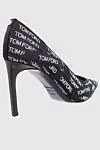 Women's black shoes with a logo print Tom Ford - logo print all over the surface. textile, leather. Heel height: 9.5 centimeters. Country of manufacture: Italy. Care: specialized cleaning - photo 4