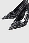 Tom Ford Women's black shoes with a logo print - logo print all over the surface. textile, leather. Heel height: 9.5 centimeters. Country of manufacture: Italy. Care: specialized cleaning - photo 5