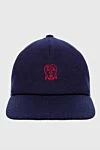 Brunello Cucinelli Кепка из шерсти синяя мужская - Вышивка логотипа. 100% шерсть. Страна производитель: Италия. Уход: специализированная чистка - фото 1