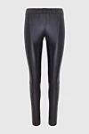 Max&Moi Black leather trousers for women - 100% leather. elastic belt. Country of manufacture: Italy. Care: specialized cleaning - photo 1