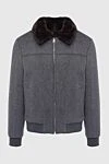 Cesare di Napoli Gray wool jacket for men - Contrast Collar. 100% wool. Closure: Zipper. Two side pockets. Country of manufacture: Italy. Care: specialized cleaning - photo 1