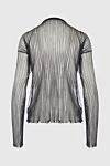 DROMe Women's semi-transparent blouse black - translucent pleat. 100% polyester. Country of manufacture: Italy. Care: specialized cleaning - photo 5