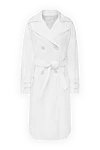 DROMe White leather raincoat for women - 100% genuine leather. buttons, belt. two side pockets. Country of manufacture: Italy. Care: specialized cleaning - photo 1