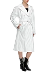 DROMe White leather raincoat for women - 100% genuine leather. buttons, belt. two side pockets. Country of manufacture: Italy. Care: specialized cleaning - photo 3