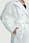 DROMe Women's white genuine leather raincoat - 100% genuine leather. buttons, belt. two side pockets. Country of manufacture: Italy. Care: specialized cleaning - photo 5