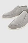 Cesare di Napoli Gray suede loafers for men - contrasting white sole. 100% suede. Insole: leather. Country of manufacture: Italy. Care: specialized cleaning - photo 5