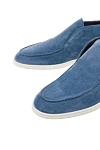 Cesare di Napoli Blue suede loafers for men - contrasting white sole. 100% suede. Insole: leather. Country of manufacture: Italy. Care: specialized cleaning - photo 5