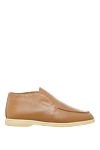 Cesare di Napoli Brown leather loafers for men - contrasting white sole. natural fur lining. 100% genuine leather. Insole: leather. Country of manufacture: Italy. Care: specialized cleaning - photo 1