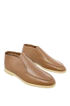 Cesare di Napoli Brown leather loafers for men - contrasting white sole. natural fur lining. 100% genuine leather. Insole: leather. Country of manufacture: Italy. Care: specialized cleaning - photo 3