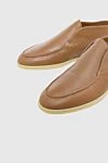 Cesare di Napoli Brown leather loafers for men - contrasting white sole. natural fur lining. 100% genuine leather. Insole: leather. Country of manufacture: Italy. Care: specialized cleaning - photo 5