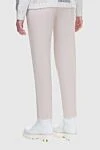 Panicale Women's short pants with ties in beige - contrasting belt. 96% wool, 4% elastane. elastic belt, drawstring. Country of manufacture: Italy. Care: specialized cleaning - photo 3