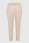 Panicale Women's short pants with ties in beige - contrasting belt. 96% wool, 4% elastane. elastic belt, drawstring. Country of manufacture: Italy. Care: specialized cleaning - photo 5