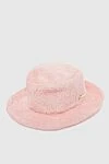 Khrisjoy Pink cotton hat for women - fur. 100% cotton. Country of manufacture: Italy. Care: specialized cleaning - photo 3