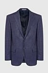 Corneliani Пиджак синий мужской - узор лапка. 86% шерсть, 10% шелк, 6% кашемир. две пуговицы. два внутренних, два боковых, нагрудный карман. Страна производитель: Италия. Уход: специализированная чистка - фото 1