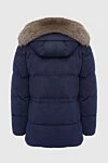 Down jacket men's cashmere blue Corneliani - fur hood. 100% cashmere, fur. Closure: Zipper. Two side pockets, two inside pockets. Country of manufacture: Italy. Care: specialized cleaning - photo 6