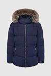 Corneliani Down jacket men's cashmere blue - fur hood. 100% cashmere, fur. Closure: Zipper. Two side pockets, two inside pockets. Country of manufacture: Italy. Care: specialized cleaning - photo 7