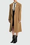 Celine Women's brown wool and cashmere coat - 90% wool, 10% cashmere. buttons, belt. two side pockets. Country of manufacture: Italy. Care: specialized cleaning - photo 3