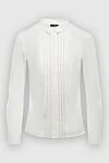 Peserico Women's blouse with lame stripes white - lame strips. cotton, polyamide, elastane. buttons. Country of manufacture: Italy. Care: specialized cleaning - photo 1